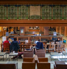 Students in Bass Library
