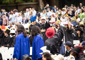 Students in crowd of 2023 Commencement